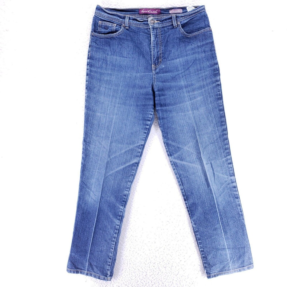 Gloria Vanderbilt Jeans Denim Cotton Womens SZ 12 Blue Straight Stretch VTG Slim